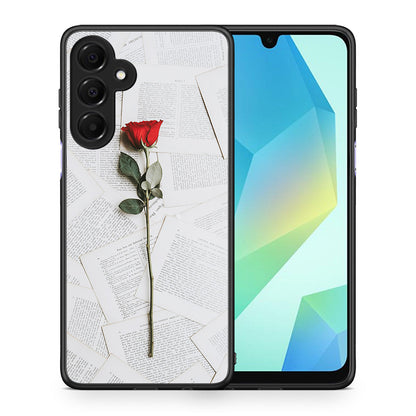 Θήκη Samsung Galaxy A16 4G / 5G Red Rose από τη Smartfits με σχέδιο στο πίσω μέρος και μαύρο περίβλημα | Samsung Galaxy A16 4G / 5G Red Rose case with colorful back and black bezels