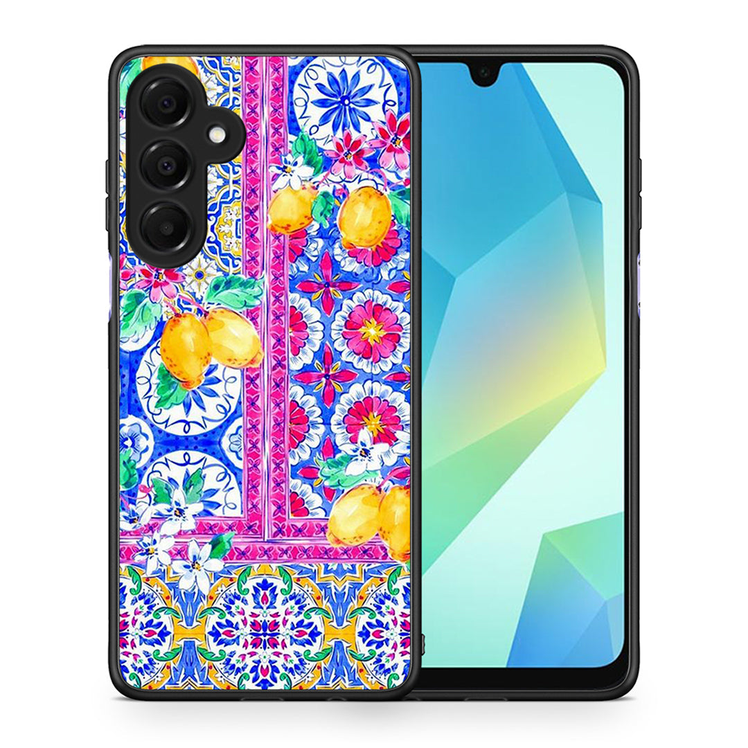 Θήκη Samsung Galaxy A16 4G / 5G Retro Spring από τη Smartfits με σχέδιο στο πίσω μέρος και μαύρο περίβλημα | Samsung Galaxy A16 4G / 5G Retro Spring case with colorful back and black bezels