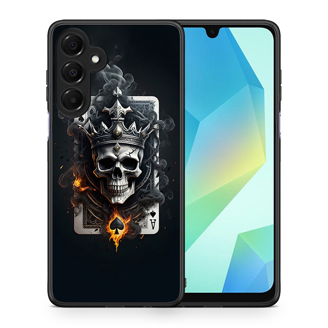 Θήκη Samsung Galaxy A16 4G / 5G Skull King Ace από τη Smartfits με σχέδιο στο πίσω μέρος και μαύρο περίβλημα | Samsung Galaxy A16 4G / 5G Skull King Ace case with colorful back and black bezels