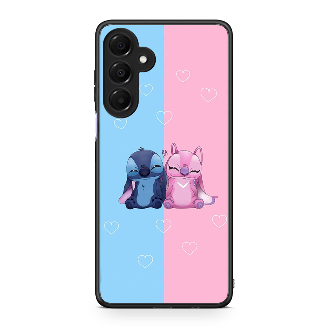 Samsung Galaxy A16 4G / 5G Stitch And Angel θήκη από τη Smartfits με σχέδιο στο πίσω μέρος και μαύρο περίβλημα | Smartphone case with colorful back and black bezels by Smartfits