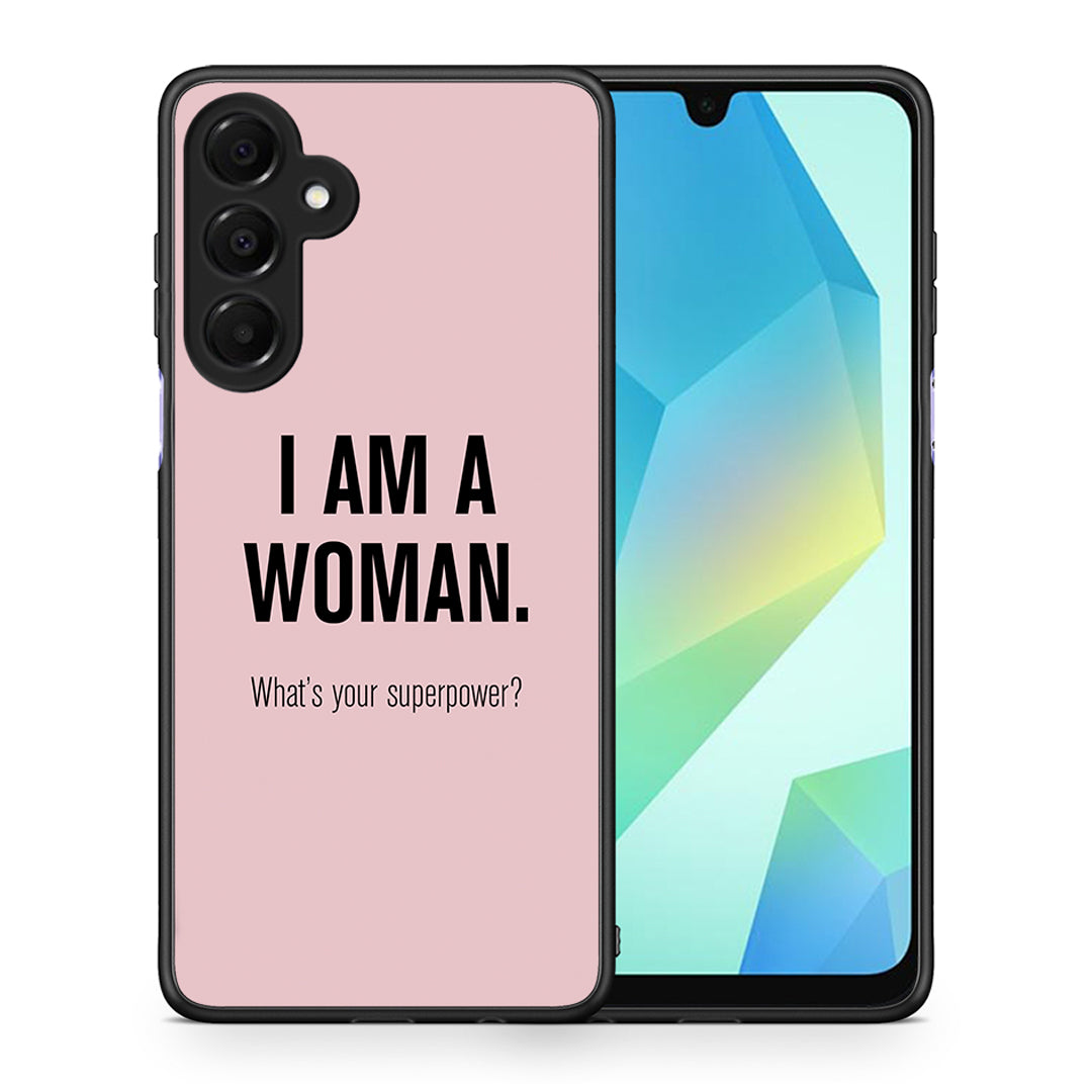 Θήκη Samsung Galaxy A16 4G / 5G Superpower Woman από τη Smartfits με σχέδιο στο πίσω μέρος και μαύρο περίβλημα | Samsung Galaxy A16 4G / 5G Superpower Woman case with colorful back and black bezels