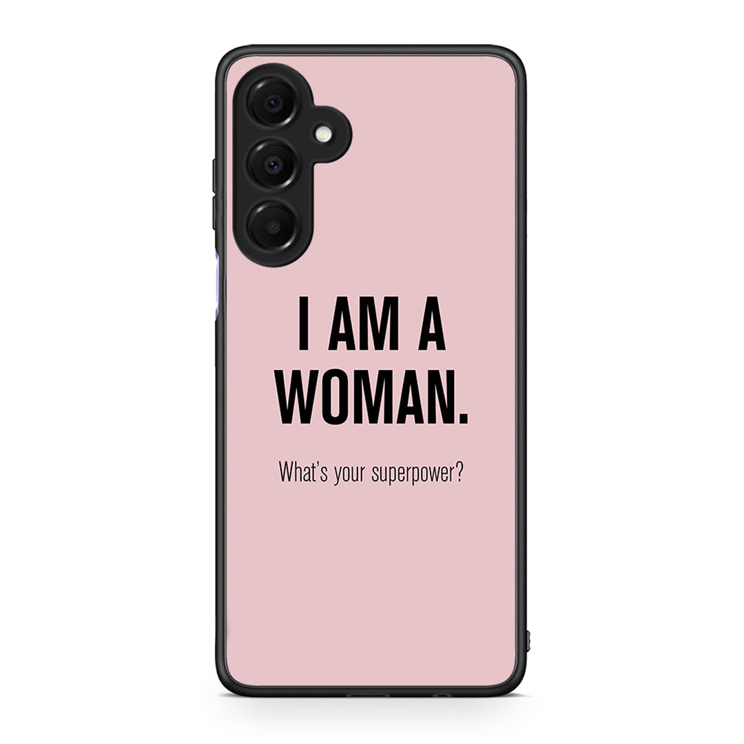 Samsung Galaxy A16 4G / 5G Superpower Woman θήκη από τη Smartfits με σχέδιο στο πίσω μέρος και μαύρο περίβλημα | Smartphone case with colorful back and black bezels by Smartfits