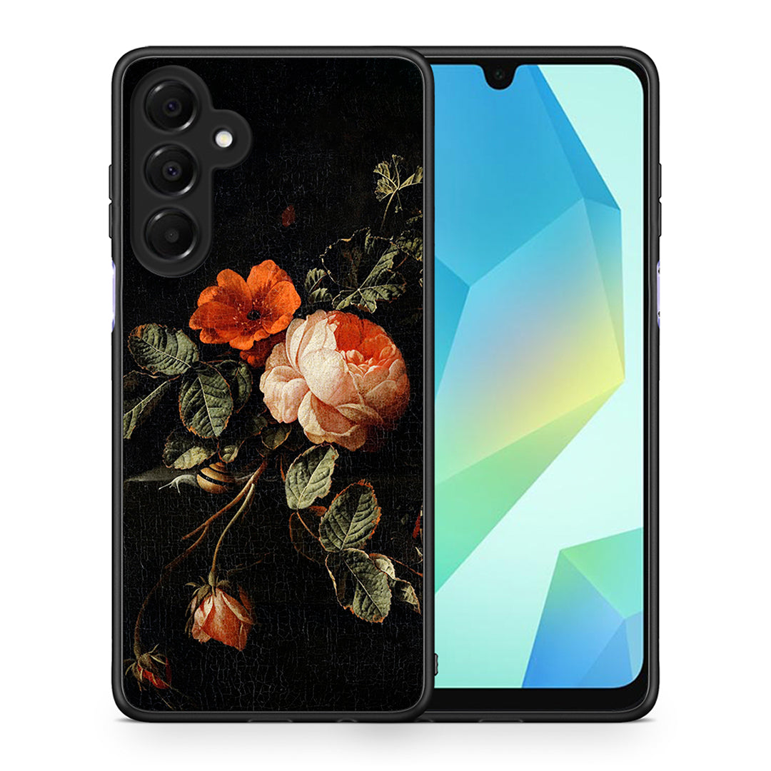 Θήκη Samsung Galaxy A16 4G / 5G Vintage Roses από τη Smartfits με σχέδιο στο πίσω μέρος και μαύρο περίβλημα | Samsung Galaxy A16 4G / 5G Vintage Roses case with colorful back and black bezels