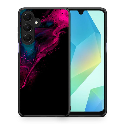 Θήκη Samsung Galaxy A16 4G / 5G Pink Black Watercolor από τη Smartfits με σχέδιο στο πίσω μέρος και μαύρο περίβλημα | Samsung Galaxy A16 4G / 5G Pink Black Watercolor case with colorful back and black bezels