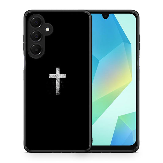 Θήκη Samsung Galaxy A16 4G / 5G White Cross από τη Smartfits με σχέδιο στο πίσω μέρος και μαύρο περίβλημα | Samsung Galaxy A16 4G / 5G White Cross case with colorful back and black bezels