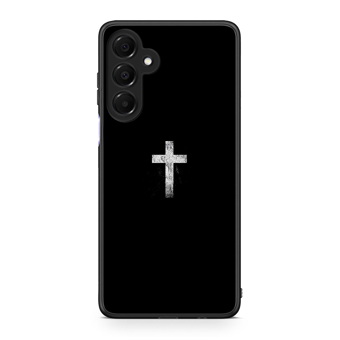 Samsung Galaxy A16 4G / 5G White Cross θήκη από τη Smartfits με σχέδιο στο πίσω μέρος και μαύρο περίβλημα | Smartphone case with colorful back and black bezels by Smartfits