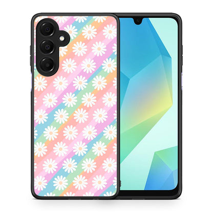 Θήκη Samsung Galaxy A16 4G / 5G White Daisies από τη Smartfits με σχέδιο στο πίσω μέρος και μαύρο περίβλημα | Samsung Galaxy A16 4G / 5G White Daisies case with colorful back and black bezels