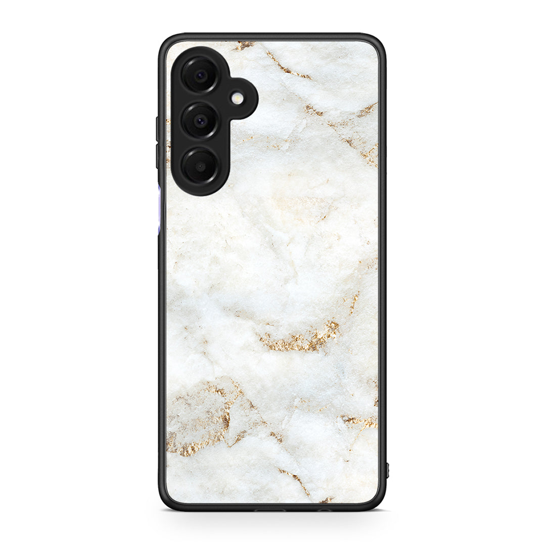Samsung Galaxy A16 4G / 5G White Gold Marble θήκη από τη Smartfits με σχέδιο στο πίσω μέρος και μαύρο περίβλημα | Smartphone case with colorful back and black bezels by Smartfits