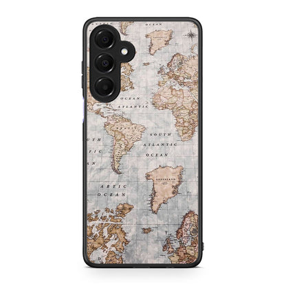 Samsung Galaxy A16 4G / 5G World Map Θήκη από τη Smartfits με σχέδιο στο πίσω μέρος και μαύρο περίβλημα | Smartphone case with colorful back and black bezels by Smartfits