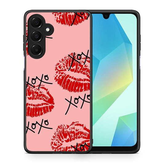 Θήκη Samsung Galaxy A16 4G / 5G XOXO Lips από τη Smartfits με σχέδιο στο πίσω μέρος και μαύρο περίβλημα | Samsung Galaxy A16 4G / 5G XOXO Lips case with colorful back and black bezels