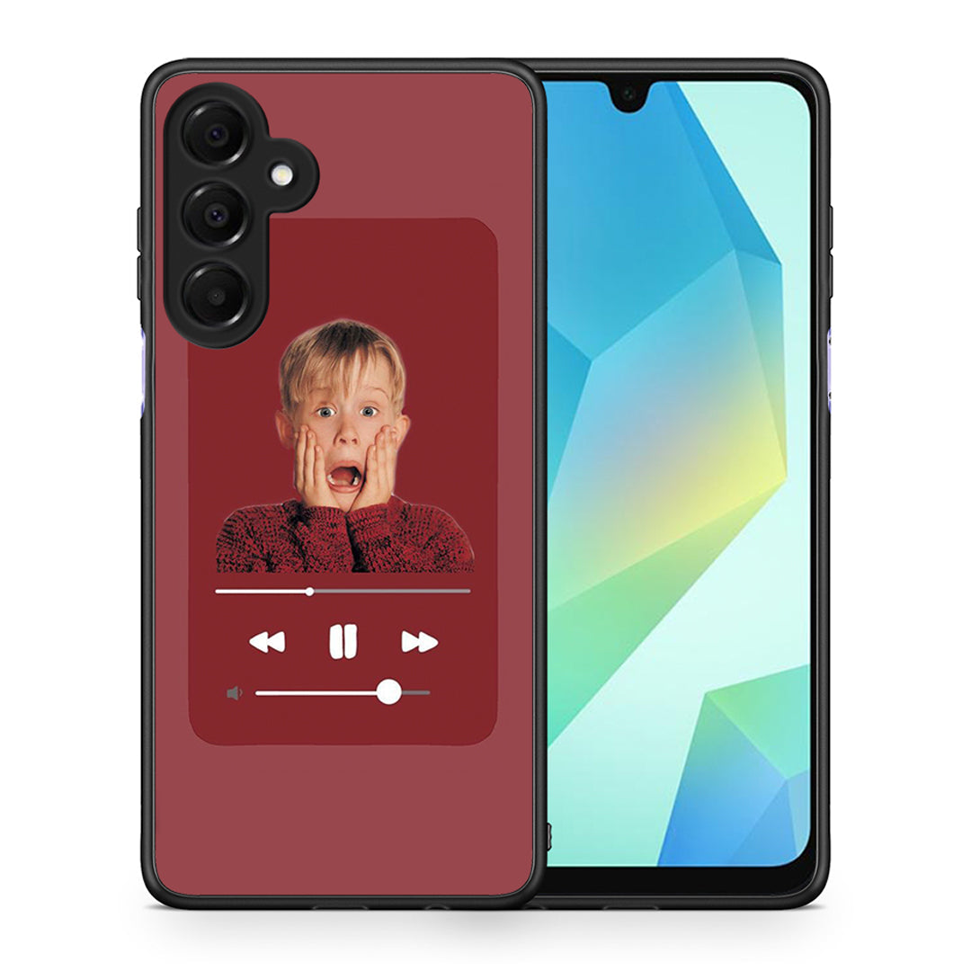 Θήκη Samsung Galaxy A16 4G / 5G Xmas Alone Music από τη Smartfits με σχέδιο στο πίσω μέρος και μαύρο περίβλημα | Samsung Galaxy A16 4G / 5G Xmas Alone Music case with colorful back and black bezels