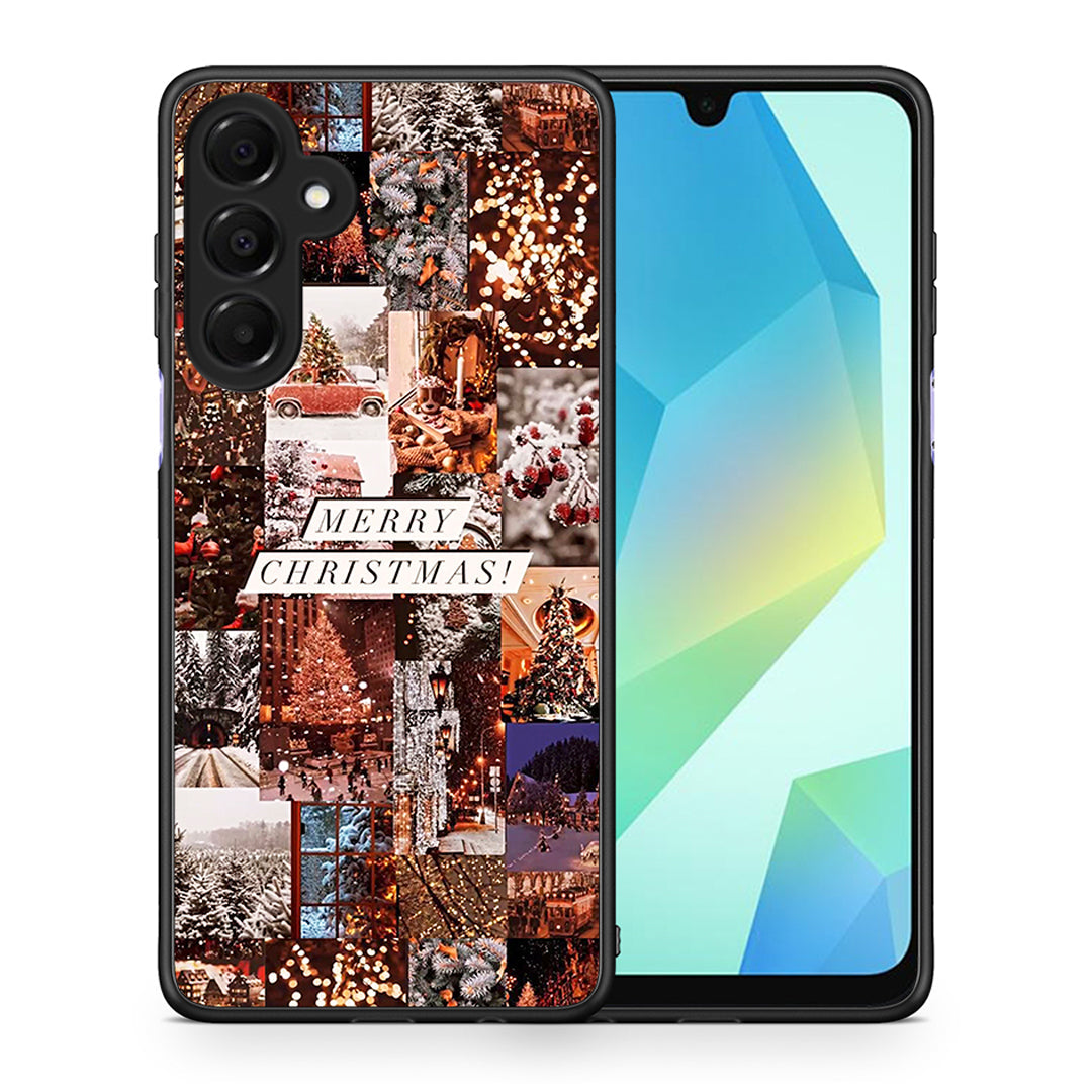 Θήκη Samsung Galaxy A16 4G / 5G Xmas Collage από τη Smartfits με σχέδιο στο πίσω μέρος και μαύρο περίβλημα | Samsung Galaxy A16 4G / 5G Xmas Collage case with colorful back and black bezels
