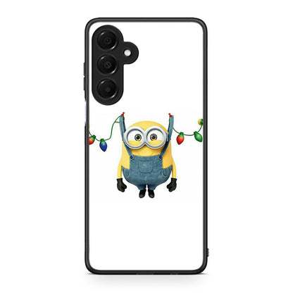 Samsung Galaxy A16 4G / 5G Xmas Minion Lights θήκη από τη Smartfits με σχέδιο στο πίσω μέρος και μαύρο περίβλημα | Smartphone case with colorful back and black bezels by Smartfits