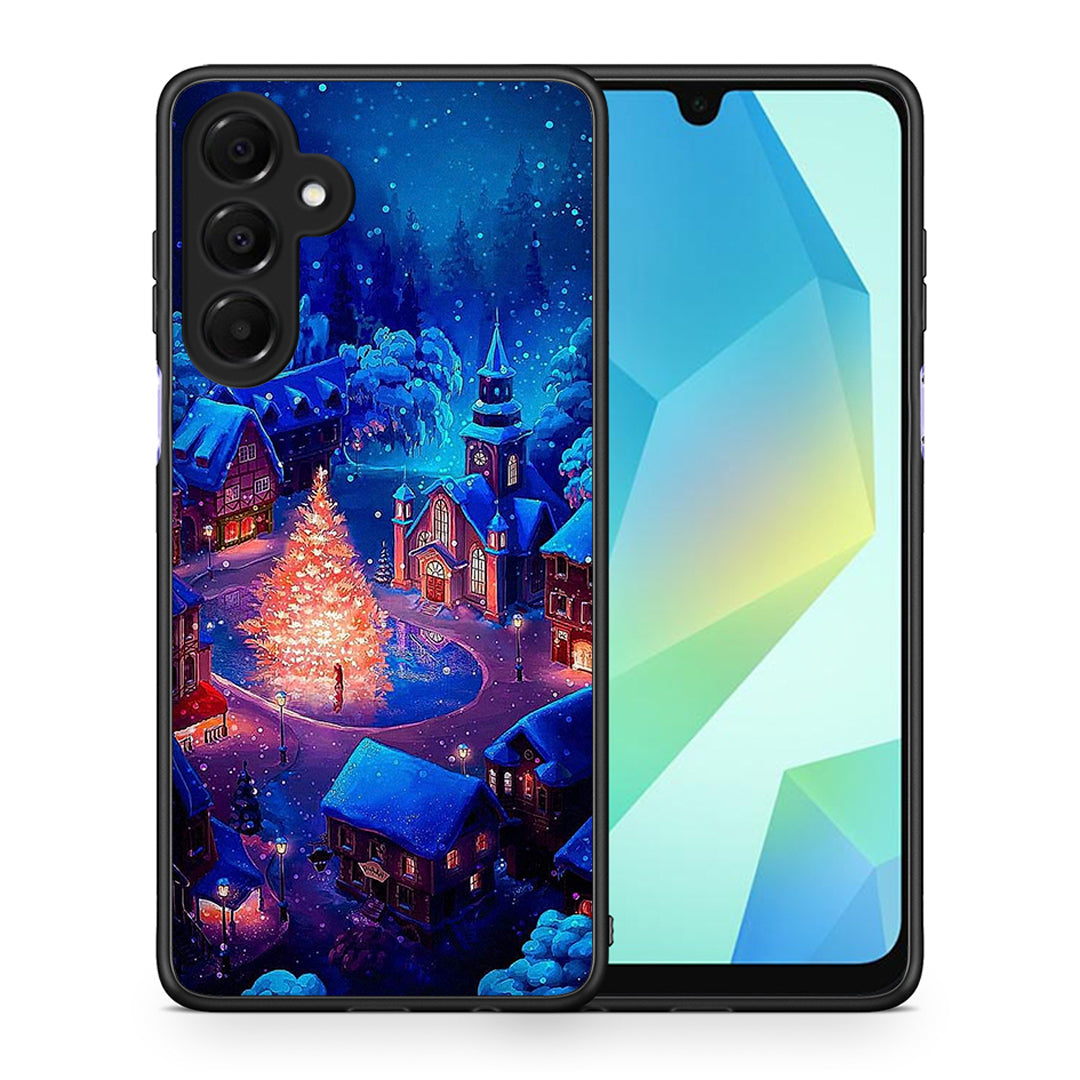 Θήκη Samsung Galaxy A16 4G / 5G Xmas Village από τη Smartfits με σχέδιο στο πίσω μέρος και μαύρο περίβλημα | Samsung Galaxy A16 4G / 5G Xmas Village case with colorful back and black bezels
