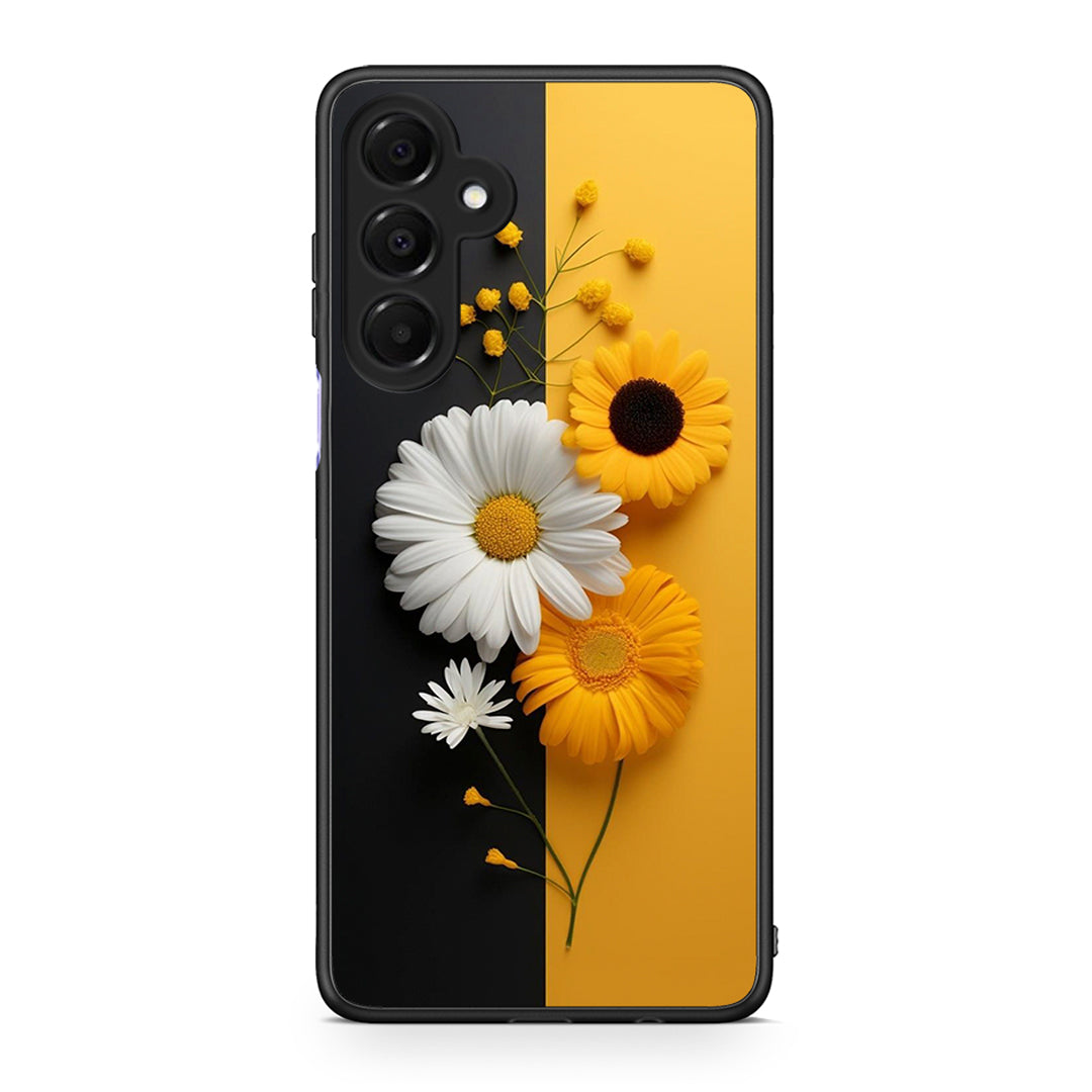 Samsung Galaxy A16 4G / 5G Yellow Daisies θήκη από τη Smartfits με σχέδιο στο πίσω μέρος και μαύρο περίβλημα | Smartphone case with colorful back and black bezels by Smartfits