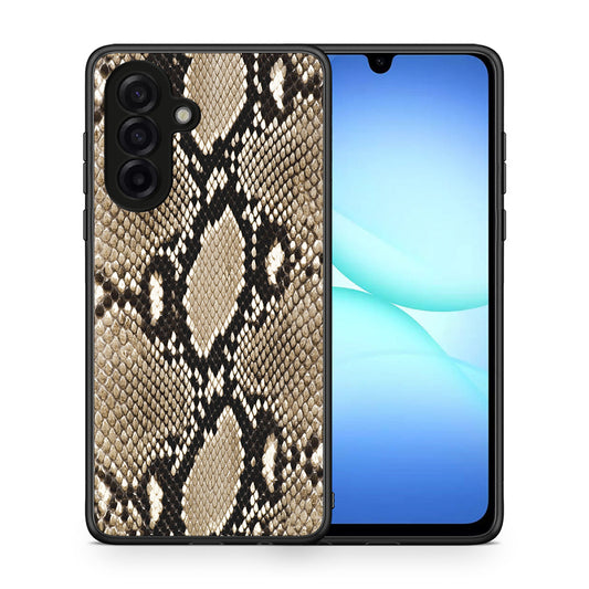 Θήκη Samsung Galaxy A17 4G Fashion Snake Animal από τη Smartfits με σχέδιο στο πίσω μέρος και μαύρο περίβλημα | Samsung Galaxy A17 4G Fashion Snake Animal case with colorful back and black bezels