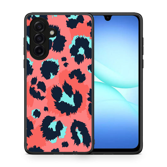 Θήκη Samsung Galaxy A17 4G Pink Leopard Animal από τη Smartfits με σχέδιο στο πίσω μέρος και μαύρο περίβλημα | Samsung Galaxy A17 4G Pink Leopard Animal case with colorful back and black bezels