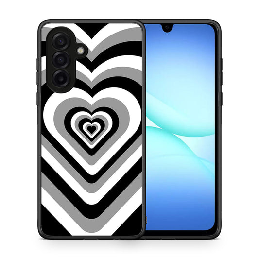 Θήκη Samsung Galaxy A17 4G Black Hearts από τη Smartfits με σχέδιο στο πίσω μέρος και μαύρο περίβλημα | Samsung Galaxy A17 4G Black Hearts case with colorful back and black bezels