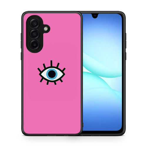 Θήκη Samsung Galaxy A17 4G Blue Eye Pink από τη Smartfits με σχέδιο στο πίσω μέρος και μαύρο περίβλημα | Samsung Galaxy A17 4G Blue Eye Pink case with colorful back and black bezels