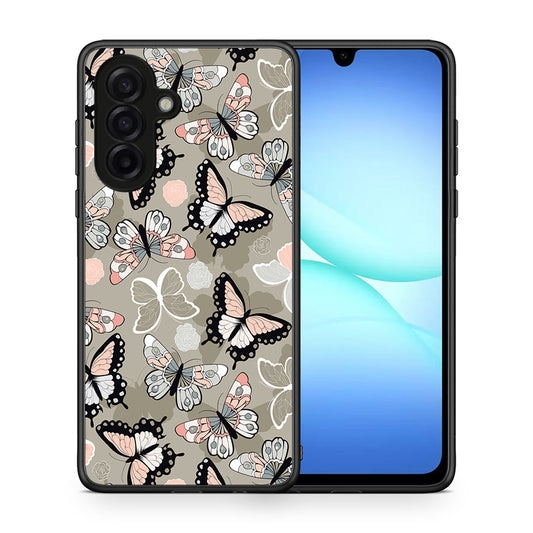 Θήκη Samsung Galaxy A17 4G Butterflies Boho από τη Smartfits με σχέδιο στο πίσω μέρος και μαύρο περίβλημα | Samsung Galaxy A17 4G Butterflies Boho case with colorful back and black bezels