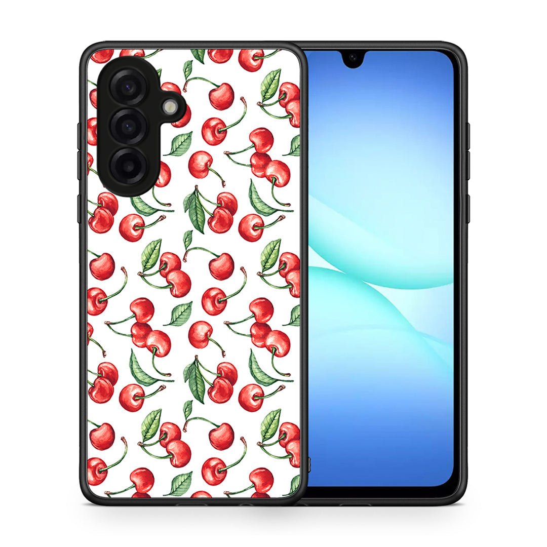 Θήκη Samsung Galaxy A17 4G Cherry Summer από τη Smartfits με σχέδιο στο πίσω μέρος και μαύρο περίβλημα | Samsung Galaxy A17 4G Cherry Summer case with colorful back and black bezels