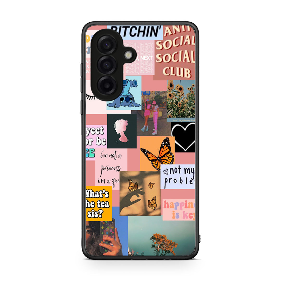 Samsung Galaxy A17 4G Collage Bitchin Θήκη Αγίου Βαλεντίνου από τη Smartfits με σχέδιο στο πίσω μέρος και μαύρο περίβλημα | Smartphone case with colorful back and black bezels by Smartfits