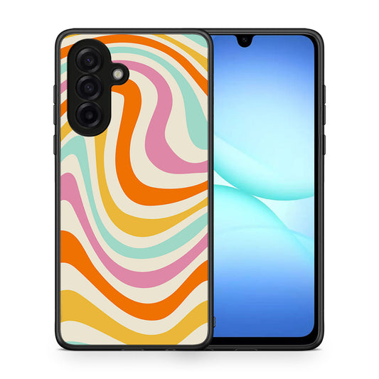 Θήκη Samsung Galaxy A17 4G Colourful Waves από τη Smartfits με σχέδιο στο πίσω μέρος και μαύρο περίβλημα | Samsung Galaxy A17 4G Colourful Waves case with colorful back and black bezels