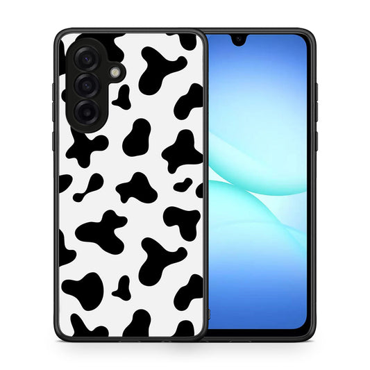 Θήκη Samsung Galaxy A17 4G Cow Print από τη Smartfits με σχέδιο στο πίσω μέρος και μαύρο περίβλημα | Samsung Galaxy A17 4G Cow Print case with colorful back and black bezels