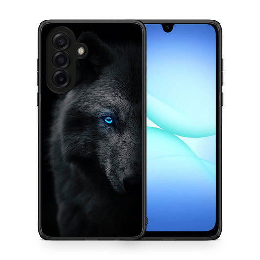 Θήκη Samsung Galaxy A17 4G Dark Wolf από τη Smartfits με σχέδιο στο πίσω μέρος και μαύρο περίβλημα | Samsung Galaxy A17 4G Dark Wolf case with colorful back and black bezels