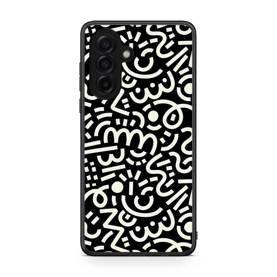 Samsung Galaxy A17 4G Doodle Art Θήκη από τη Smartfits με σχέδιο στο πίσω μέρος και μαύρο περίβλημα | Smartphone case with colorful back and black bezels by Smartfits