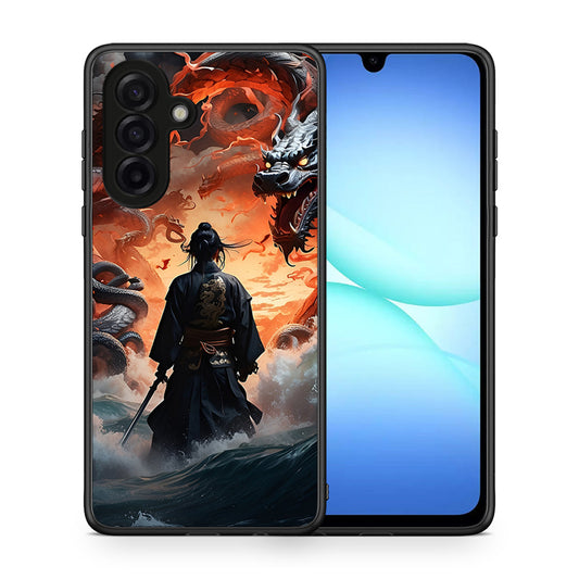 Θήκη Samsung Galaxy A17 4G Dragons Fight από τη Smartfits με σχέδιο στο πίσω μέρος και μαύρο περίβλημα | Samsung Galaxy A17 4G Dragons Fight case with colorful back and black bezels