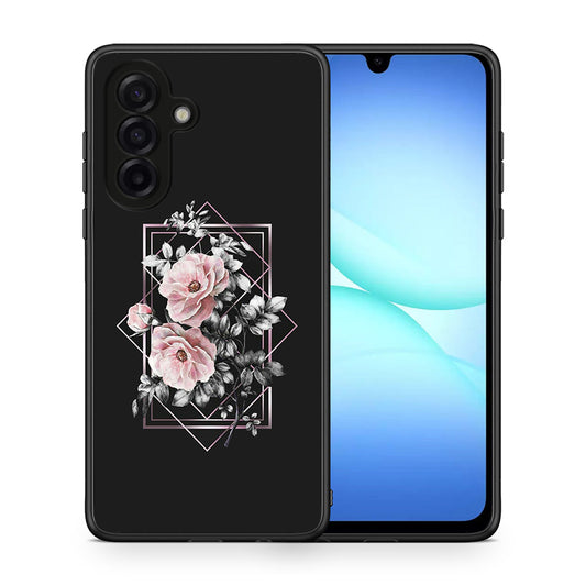 Θήκη Samsung Galaxy A17 4G Frame Flower από τη Smartfits με σχέδιο στο πίσω μέρος και μαύρο περίβλημα | Samsung Galaxy A17 4G Frame Flower case with colorful back and black bezels