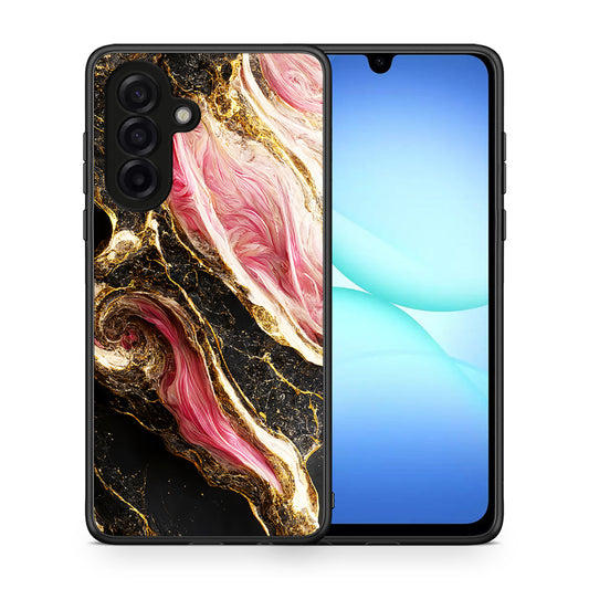 Θήκη Samsung Galaxy A17 4G Glamorous Pink Marble από τη Smartfits με σχέδιο στο πίσω μέρος και μαύρο περίβλημα | Samsung Galaxy A17 4G Glamorous Pink Marble case with colorful back and black bezels