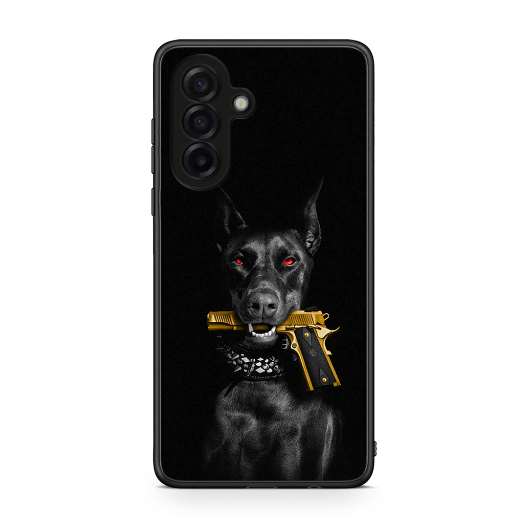 Samsung Galaxy A17 4G Golden Gun Θήκη Αγίου Βαλεντίνου από τη Smartfits με σχέδιο στο πίσω μέρος και μαύρο περίβλημα | Smartphone case with colorful back and black bezels by Smartfits