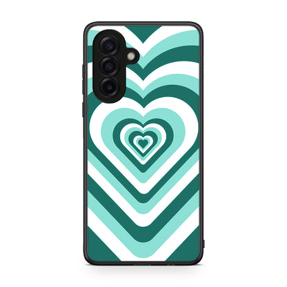 Samsung Galaxy A17 4G Green Hearts θήκη από τη Smartfits με σχέδιο στο πίσω μέρος και μαύρο περίβλημα | Smartphone case with colorful back and black bezels by Smartfits