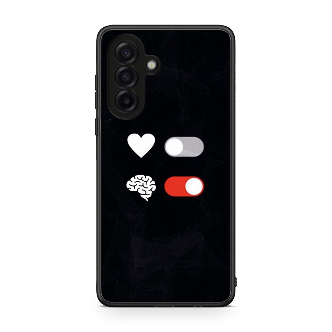 Samsung Galaxy A17 4G Heart Vs Brain Θήκη Αγίου Βαλεντίνου από τη Smartfits με σχέδιο στο πίσω μέρος και μαύρο περίβλημα | Smartphone case with colorful back and black bezels by Smartfits