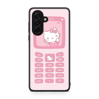 Samsung Galaxy A17 4G Hello Kitten Θήκη Αγίου Βαλεντίνου από τη Smartfits με σχέδιο στο πίσω μέρος και μαύρο περίβλημα | Smartphone case with colorful back and black bezels by Smartfits