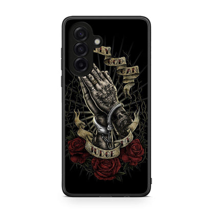 Samsung Galaxy A17 4G Judge By God θήκη από τη Smartfits με σχέδιο στο πίσω μέρος και μαύρο περίβλημα | Smartphone case with colorful back and black bezels by Smartfits