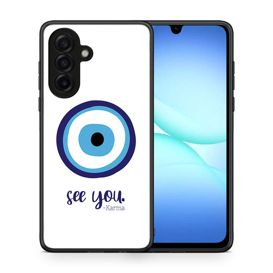 Θήκη Samsung Galaxy A17 4G Karma Says από τη Smartfits με σχέδιο στο πίσω μέρος και μαύρο περίβλημα | Samsung Galaxy A17 4G Karma Says case with colorful back and black bezels