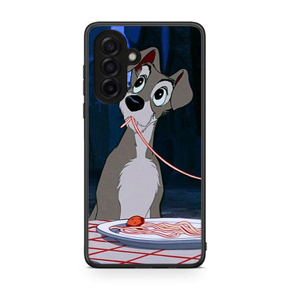 Samsung Galaxy A17 4G Lady And Tramp 1 Θήκη Αγίου Βαλεντίνου από τη Smartfits με σχέδιο στο πίσω μέρος και μαύρο περίβλημα | Smartphone case with colorful back and black bezels by Smartfits