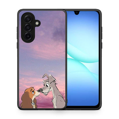 Θήκη Samsung Galaxy A17 4G Lady And Tramp από τη Smartfits με σχέδιο στο πίσω μέρος και μαύρο περίβλημα | Samsung Galaxy A17 4G Lady And Tramp case with colorful back and black bezels