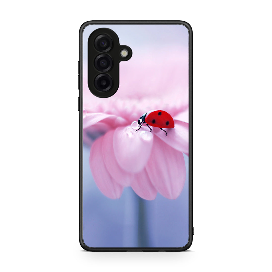 Samsung Galaxy A17 4G Ladybug Flower θήκη από τη Smartfits με σχέδιο στο πίσω μέρος και μαύρο περίβλημα | Smartphone case with colorful back and black bezels by Smartfits