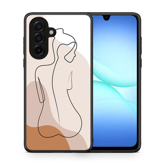 Θήκη Samsung Galaxy A17 4G LineArt Woman από τη Smartfits με σχέδιο στο πίσω μέρος και μαύρο περίβλημα | Samsung Galaxy A17 4G LineArt Woman case with colorful back and black bezels