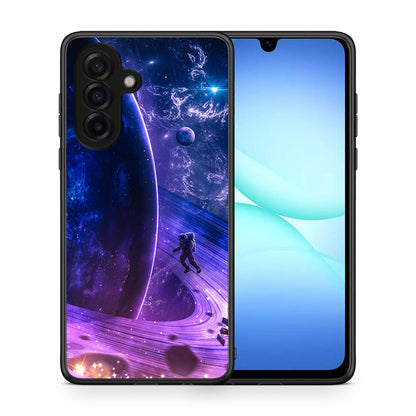 Θήκη Samsung Galaxy A17 4G Lost Astronaut από τη Smartfits με σχέδιο στο πίσω μέρος και μαύρο περίβλημα | Samsung Galaxy A17 4G Lost Astronaut case with colorful back and black bezels