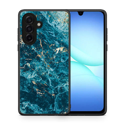 Θήκη Samsung Galaxy A17 4G Marble Blue από τη Smartfits με σχέδιο στο πίσω μέρος και μαύρο περίβλημα | Samsung Galaxy A17 4G Marble Blue case with colorful back and black bezels
