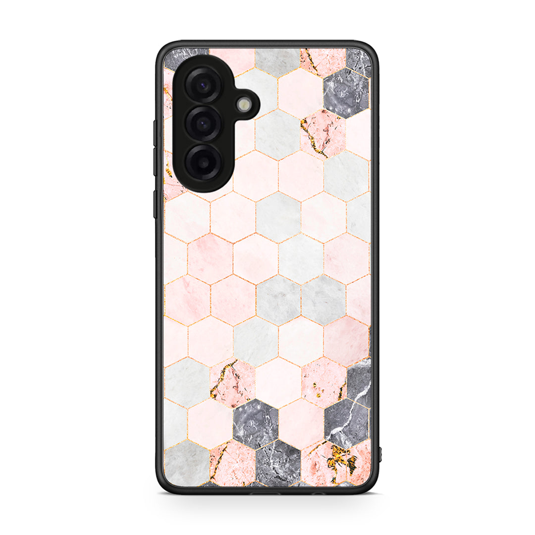 4 - Samsung Galaxy A17 4G Hexagon Pink Marble case, cover, bumper