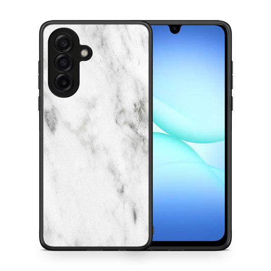 Θήκη Samsung Galaxy A17 4G White Marble από τη Smartfits με σχέδιο στο πίσω μέρος και μαύρο περίβλημα | Samsung Galaxy A17 4G White Marble case with colorful back and black bezels
