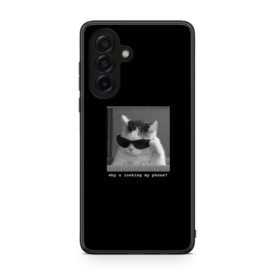Samsung Galaxy A17 4G Meme Cat θήκη από τη Smartfits με σχέδιο στο πίσω μέρος και μαύρο περίβλημα | Smartphone case with colorful back and black bezels by Smartfits