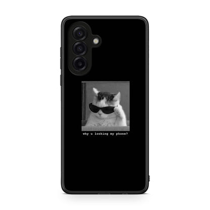 Samsung Galaxy A17 4G Meme Cat θήκη από τη Smartfits με σχέδιο στο πίσω μέρος και μαύρο περίβλημα | Smartphone case with colorful back and black bezels by Smartfits