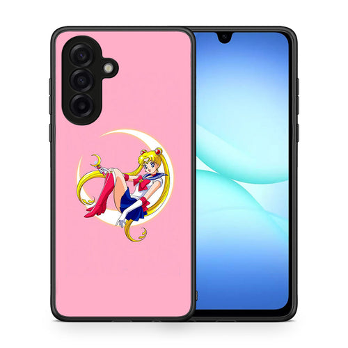 Θήκη Samsung Galaxy A17 4G Moon Girl από τη Smartfits με σχέδιο στο πίσω μέρος και μαύρο περίβλημα | Samsung Galaxy A17 4G Moon Girl case with colorful back and black bezels